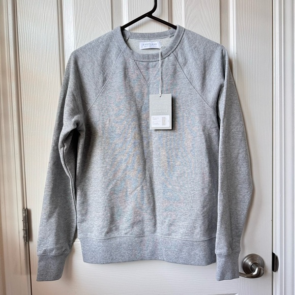 NWT Everlane The French Terry Crewneck Longsleeve Heather Grey XXS neutral - Picture 3 of 12